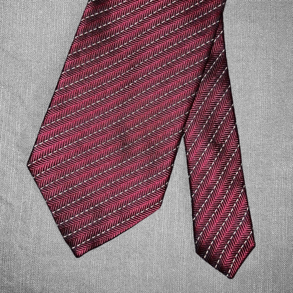 Lamberti Maroon Diagonally Striped Tie